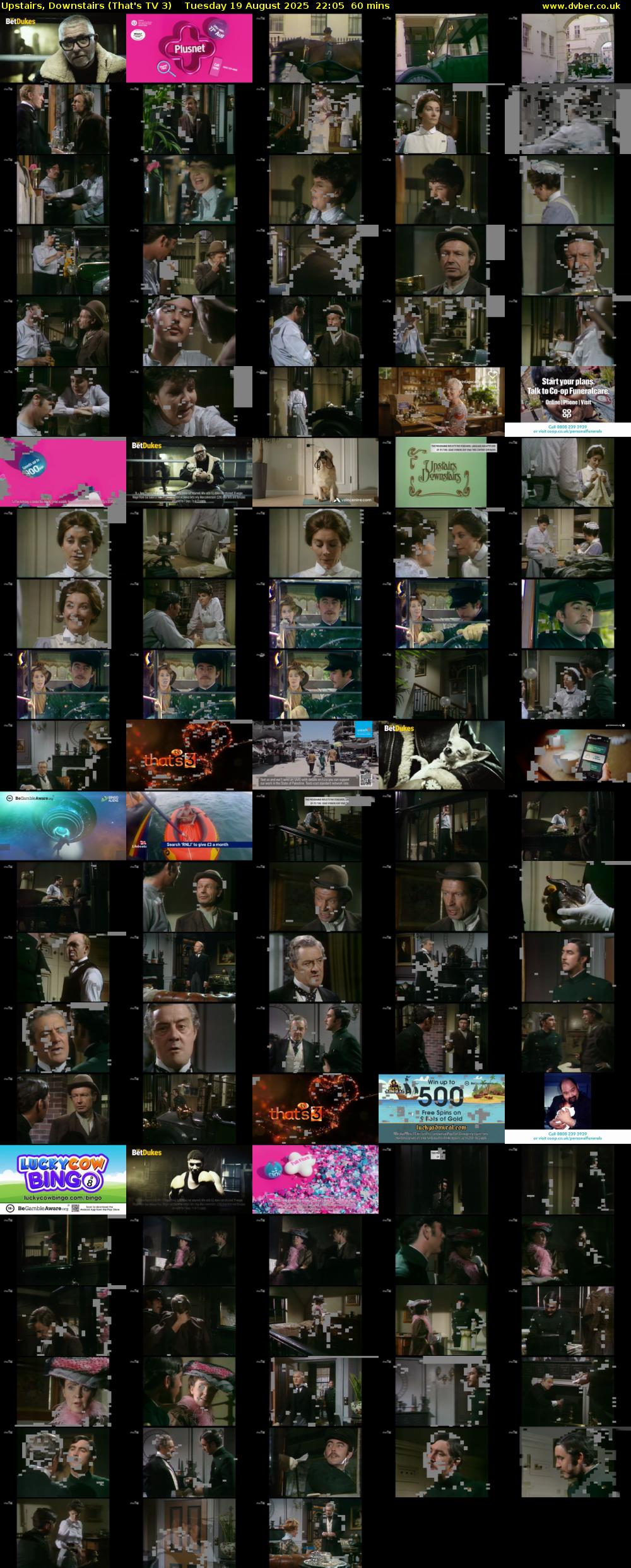 Upstairs, Downstairs (That's TV 3) Tuesday 19 August 2025 22:05 - 23:05