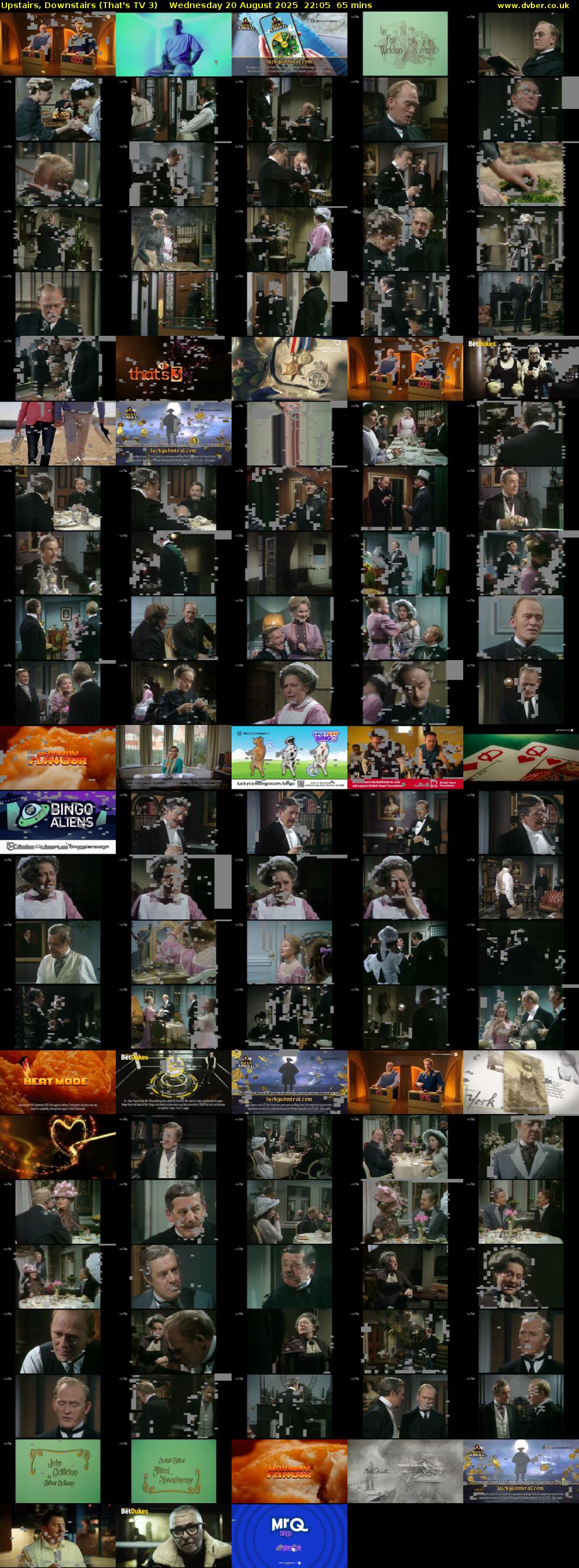 Upstairs, Downstairs (That's TV 3) Wednesday 20 August 2025 22:05 - 23:10