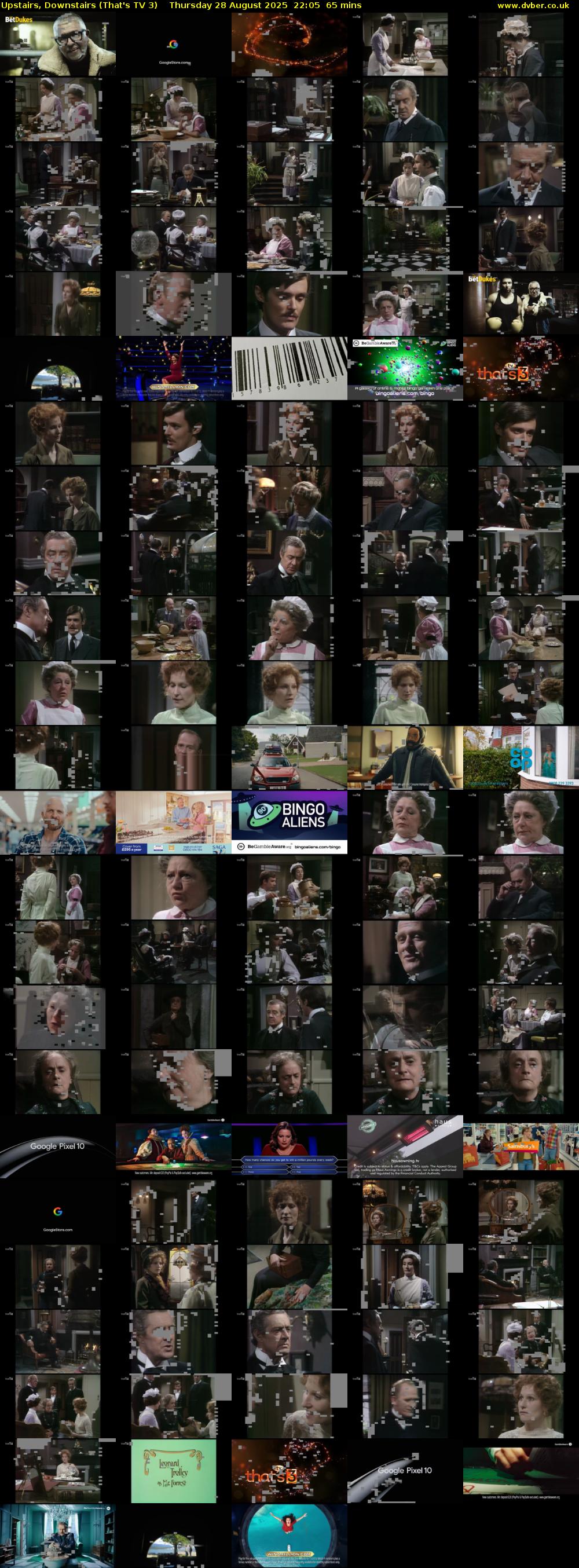 Upstairs, Downstairs (That's TV 3) Thursday 28 August 2025 22:05 - 23:10
