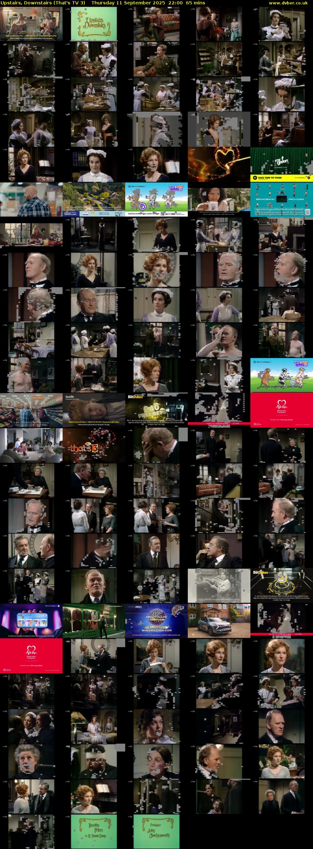 Upstairs, Downstairs (That's TV 3) Thursday 11 September 2025 22:00 - 23:05
