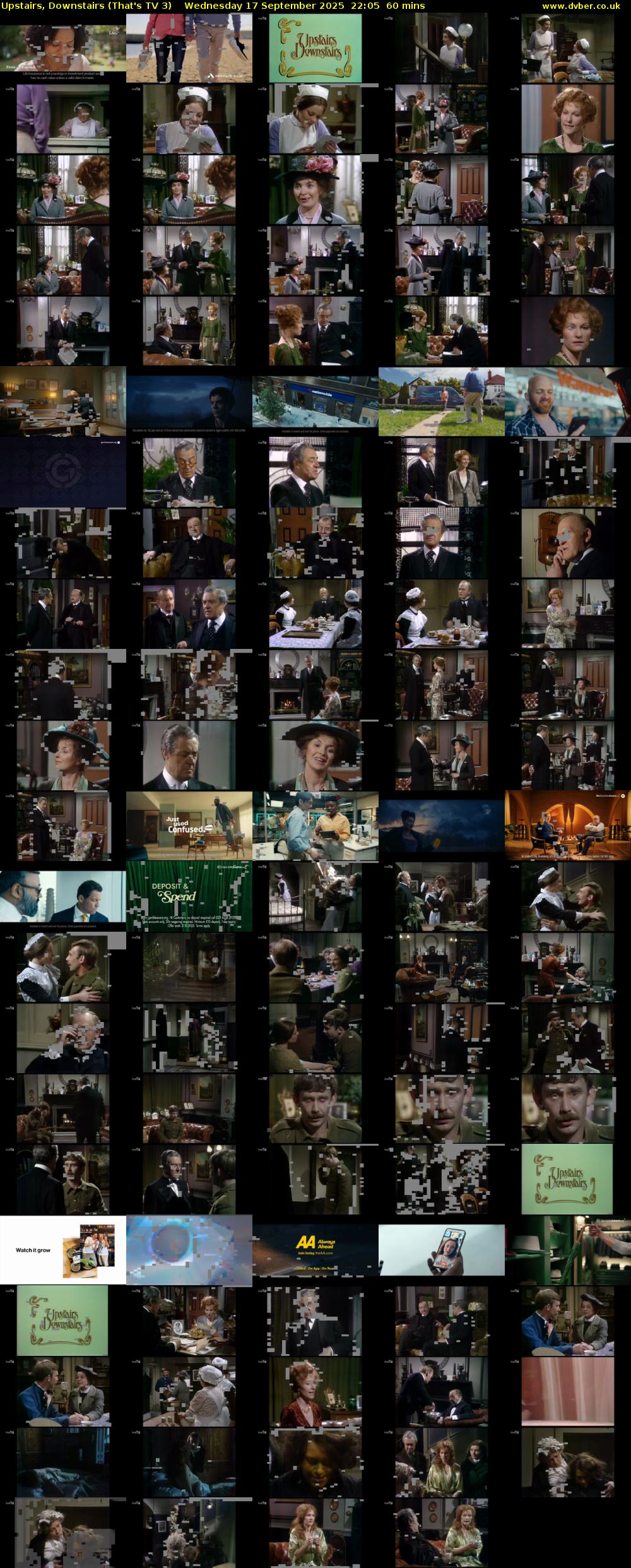 Upstairs, Downstairs (That's TV 3) Wednesday 17 September 2025 22:05 - 23:05
