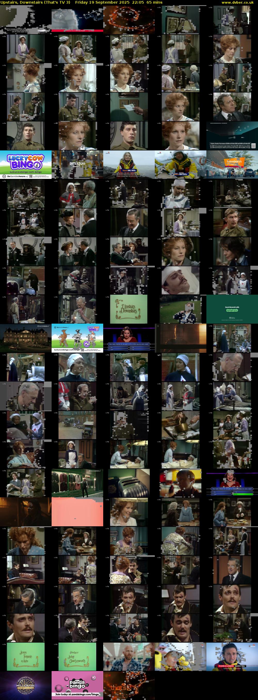 Upstairs, Downstairs (That's TV 3) Friday 19 September 2025 22:05 - 23:10