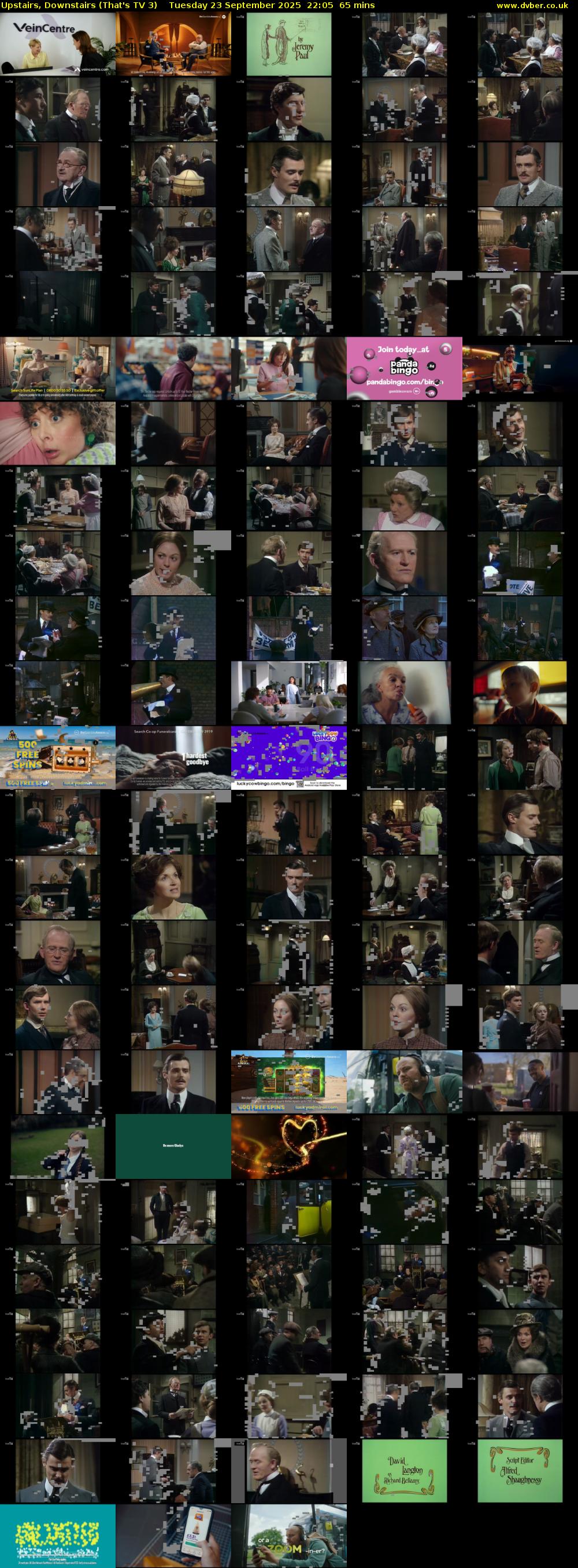 Upstairs, Downstairs (That's TV 3) Tuesday 23 September 2025 22:05 - 23:10