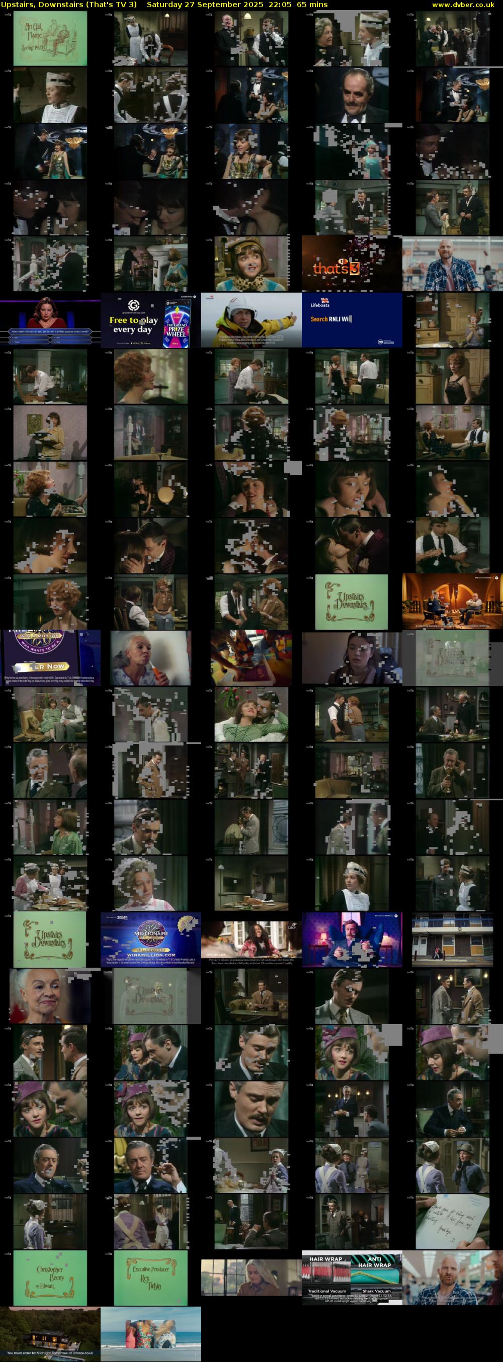 Upstairs, Downstairs (That's TV 3) Saturday 27 September 2025 22:05 - 23:10