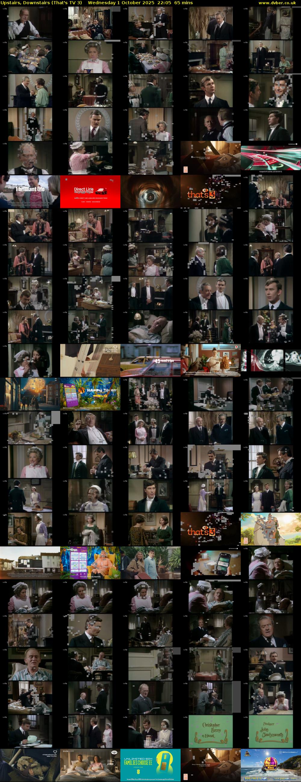 Upstairs, Downstairs (That's TV 3) Wednesday 1 October 2025 22:05 - 23:10