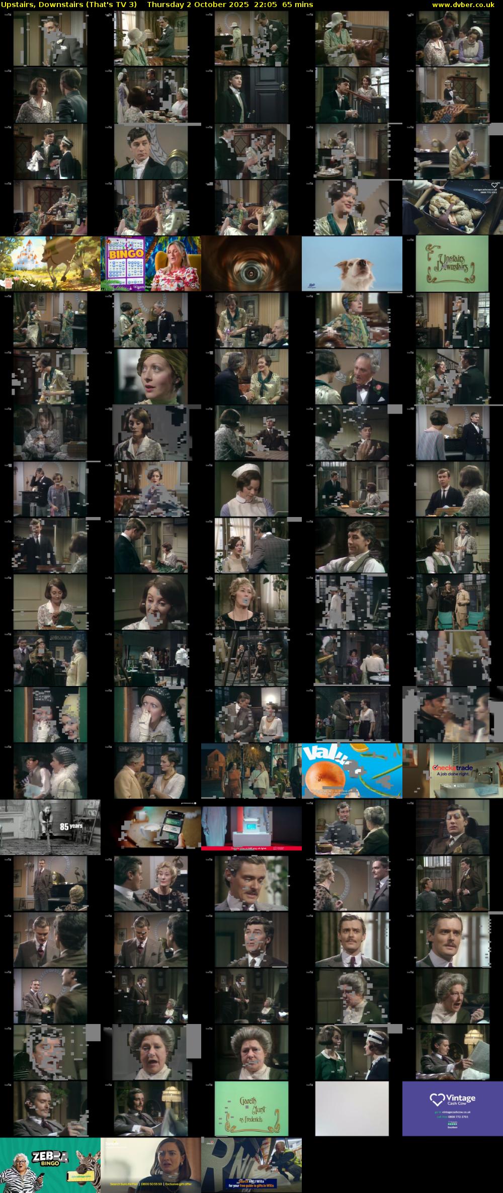 Upstairs, Downstairs (That's TV 3) Thursday 2 October 2025 22:05 - 23:10