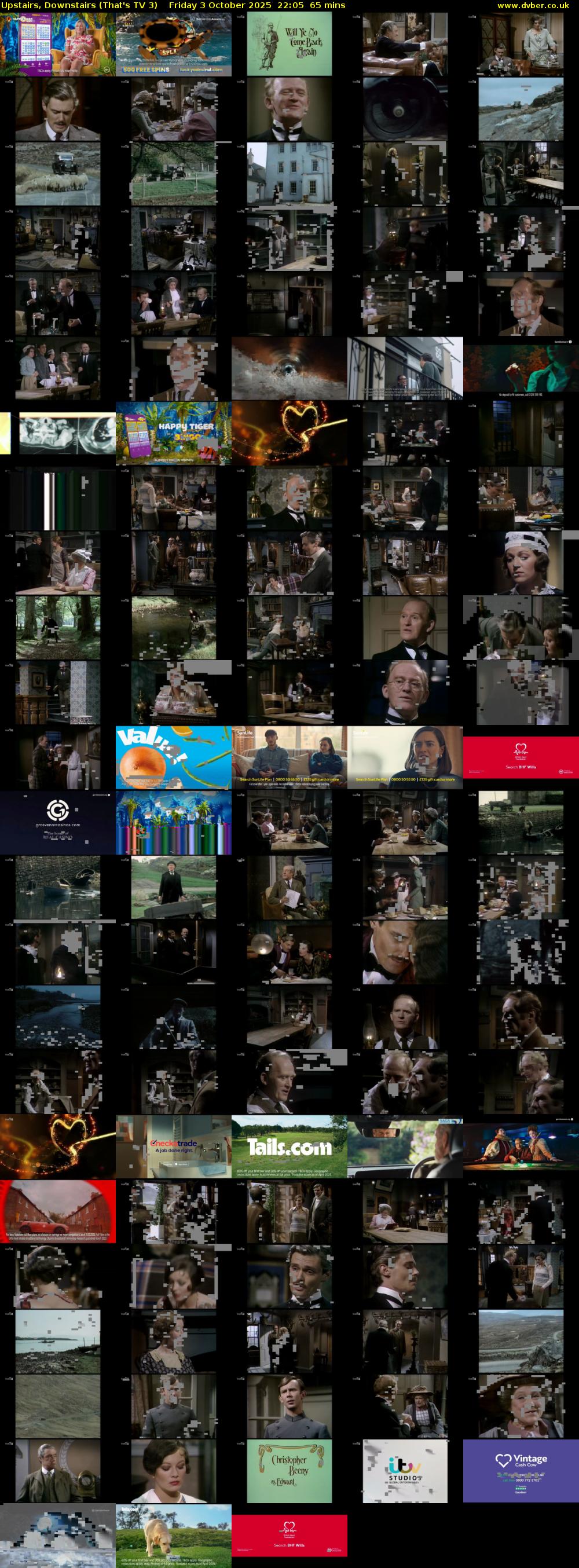 Upstairs, Downstairs (That's TV 3) Friday 3 October 2025 22:05 - 23:10