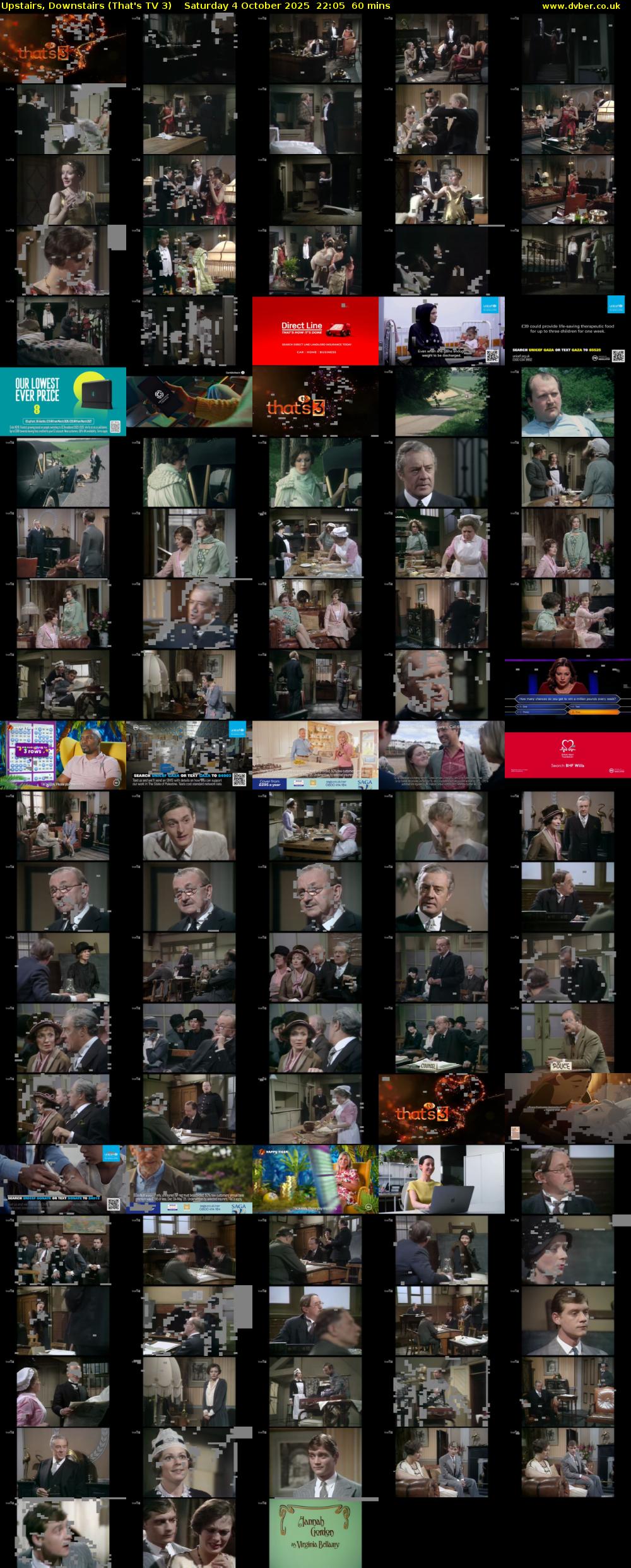 Upstairs, Downstairs (That's TV 3) Saturday 4 October 2025 22:05 - 23:05