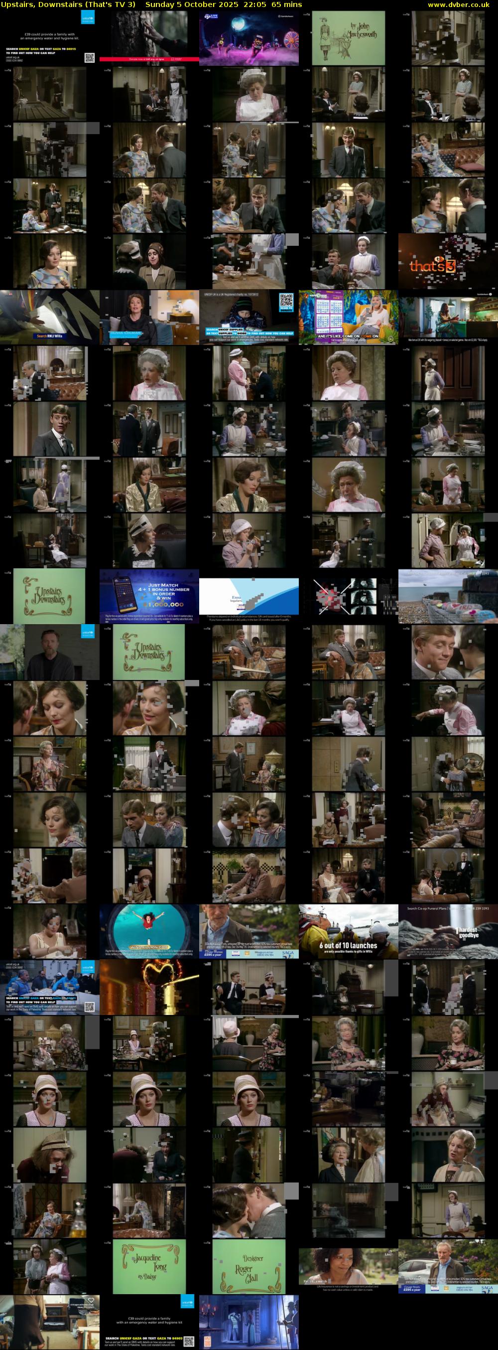 Upstairs, Downstairs (That's TV 3) Sunday 5 October 2025 22:05 - 23:10