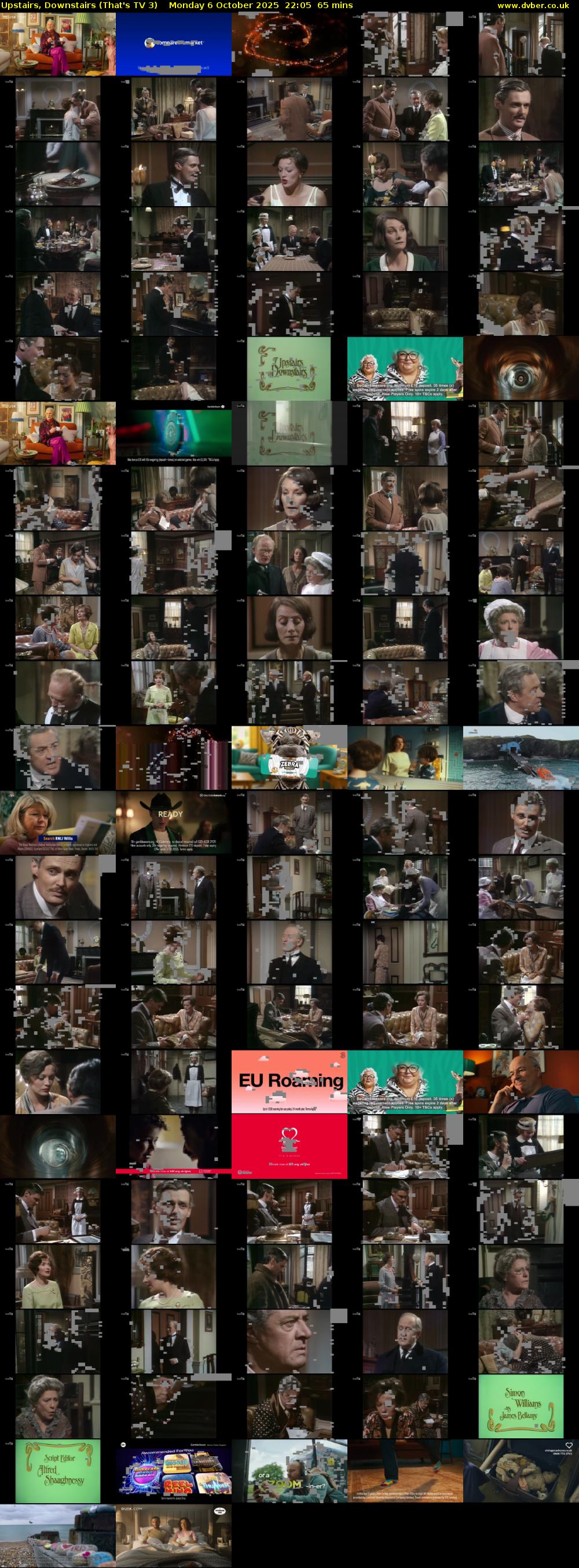 Upstairs, Downstairs (That's TV 3) Monday 6 October 2025 22:05 - 23:10