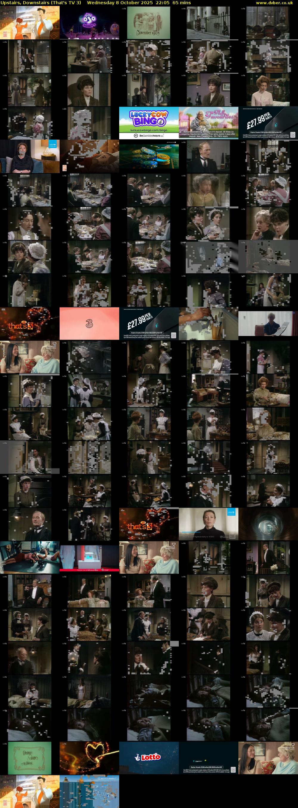 Upstairs, Downstairs (That's TV 3) Wednesday 8 October 2025 22:05 - 23:10