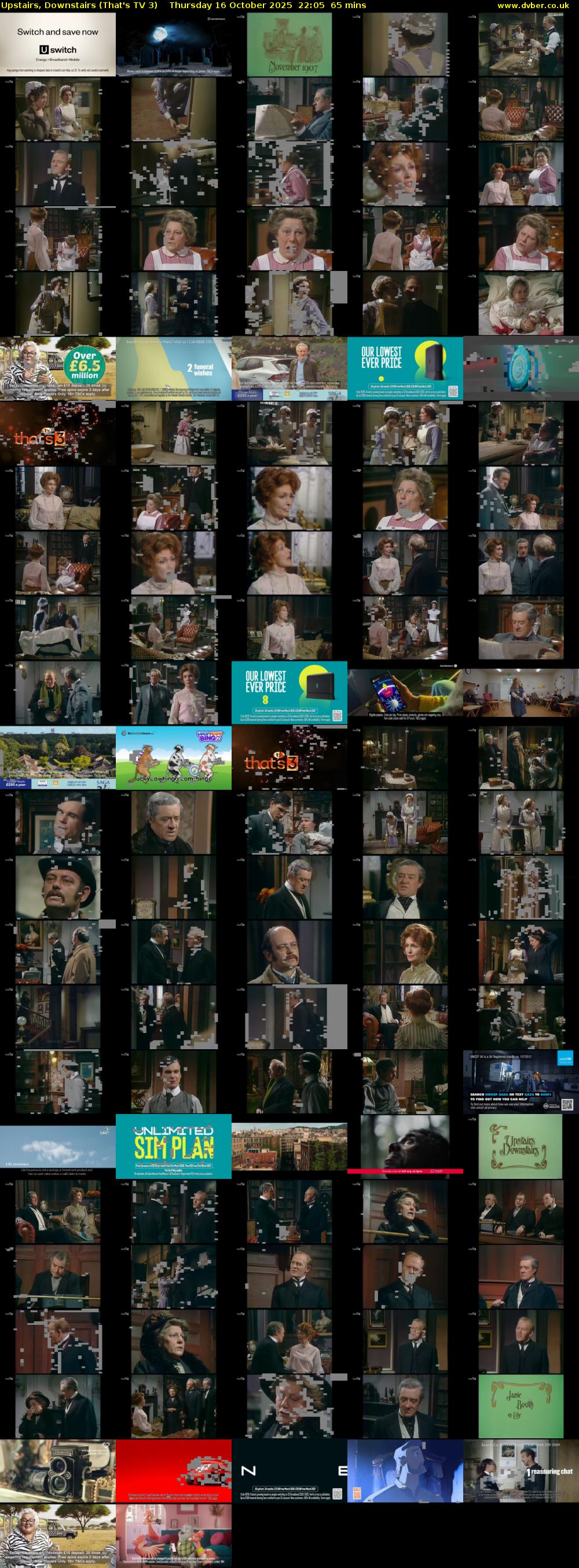 Upstairs, Downstairs (That's TV 3) Thursday 16 October 2025 22:05 - 23:10