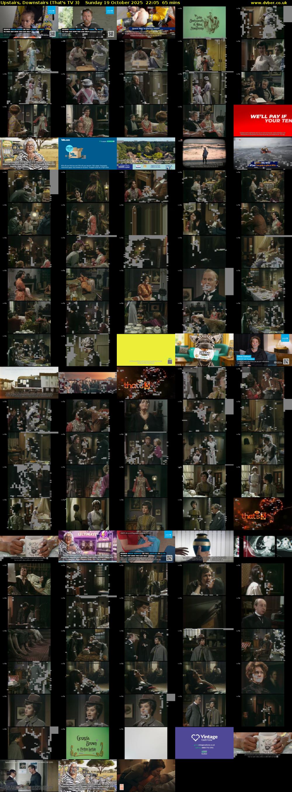 Upstairs, Downstairs (That's TV 3) Sunday 19 October 2025 22:05 - 23:10