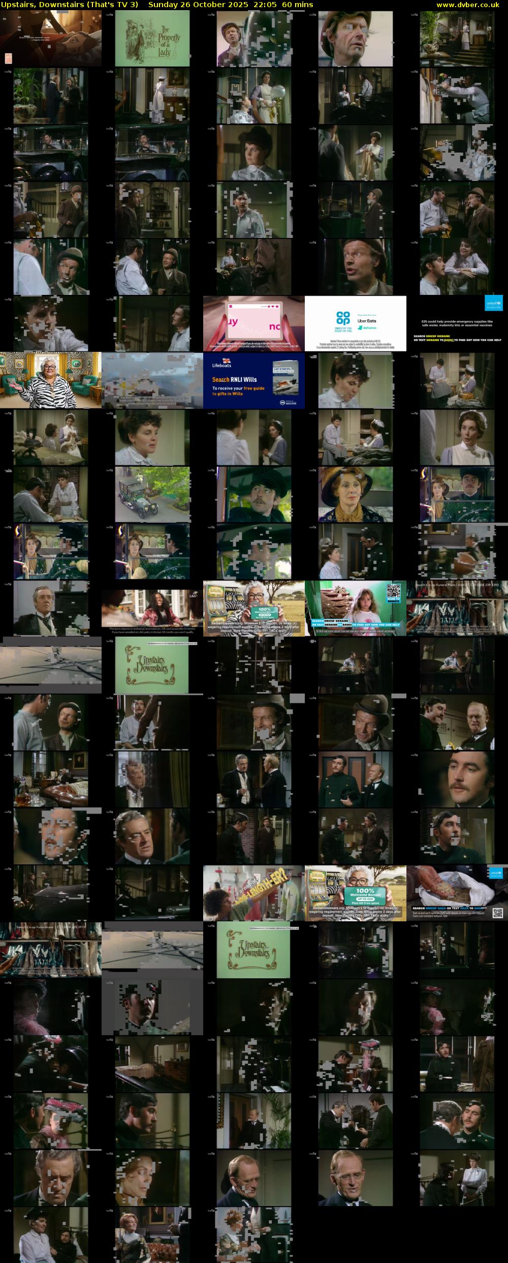 Upstairs, Downstairs (That's TV 3) Sunday 26 October 2025 22:05 - 23:05