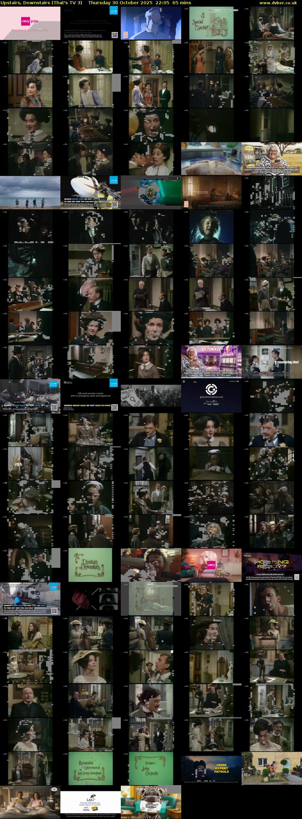 Upstairs, Downstairs (That's TV 3) Thursday 30 October 2025 22:05 - 23:10