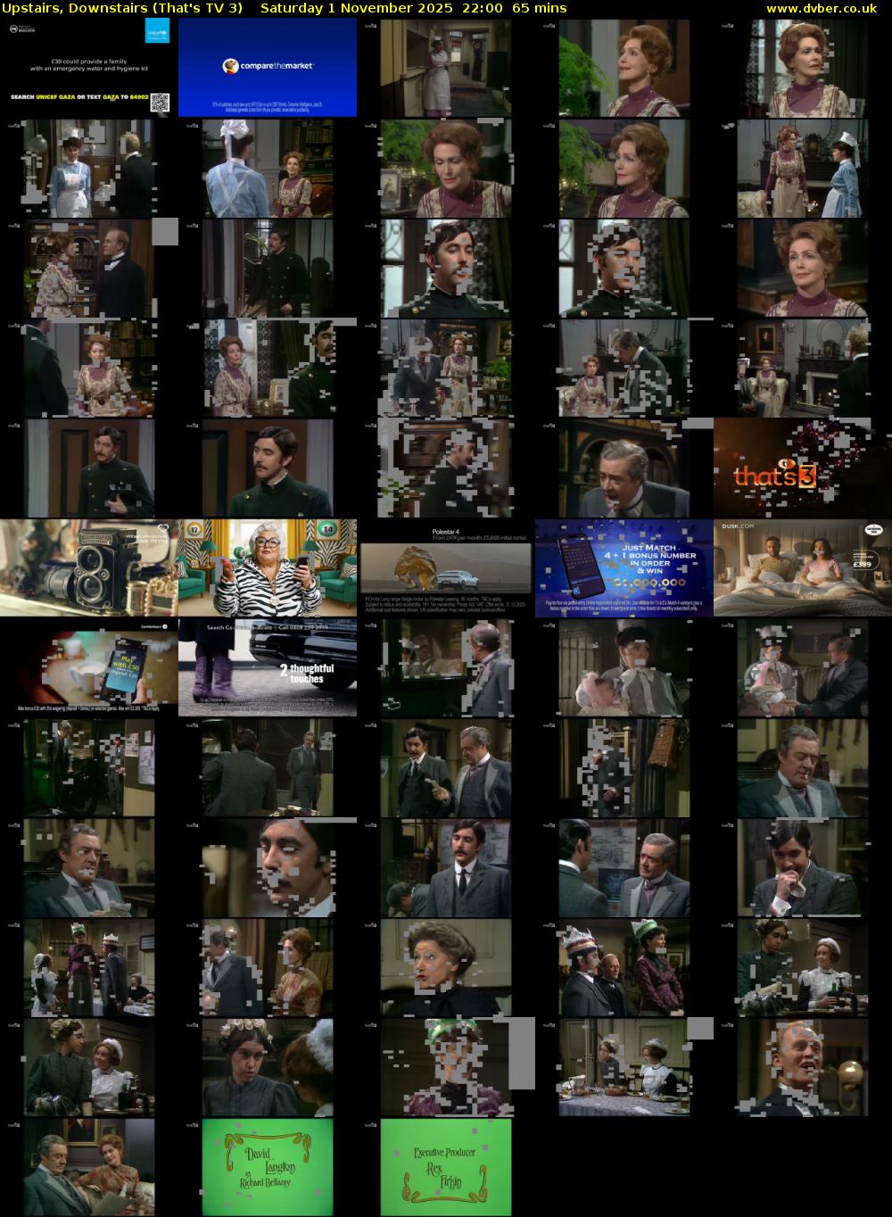 Upstairs, Downstairs (That's TV 3) Saturday 1 November 2025 22:00 - 23:05