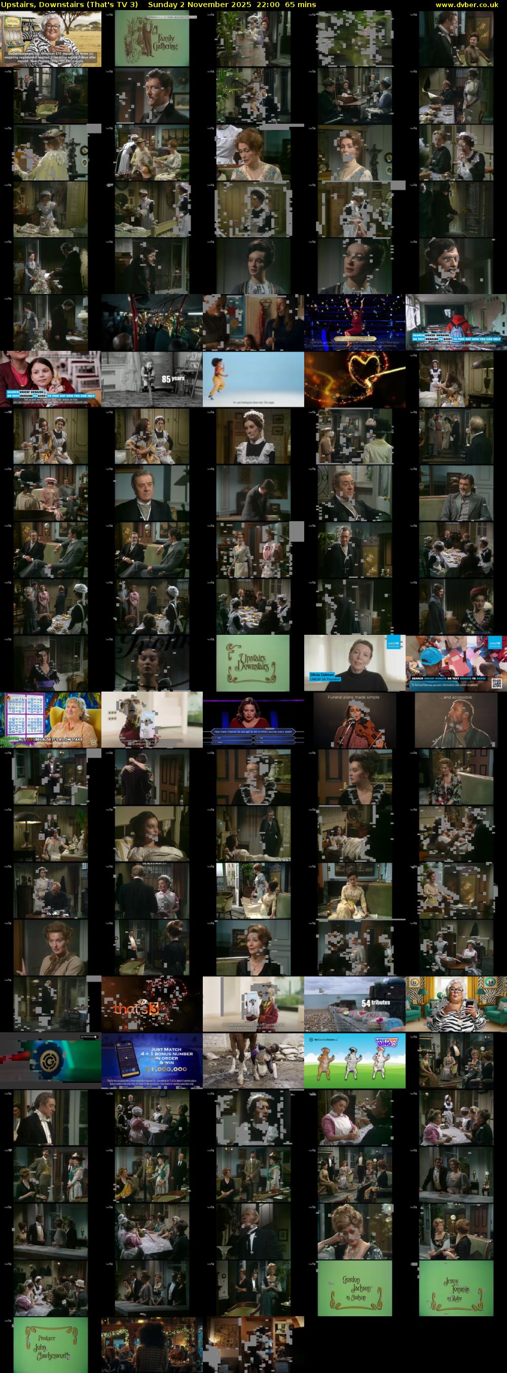 Upstairs, Downstairs (That's TV 3) Sunday 2 November 2025 22:00 - 23:05