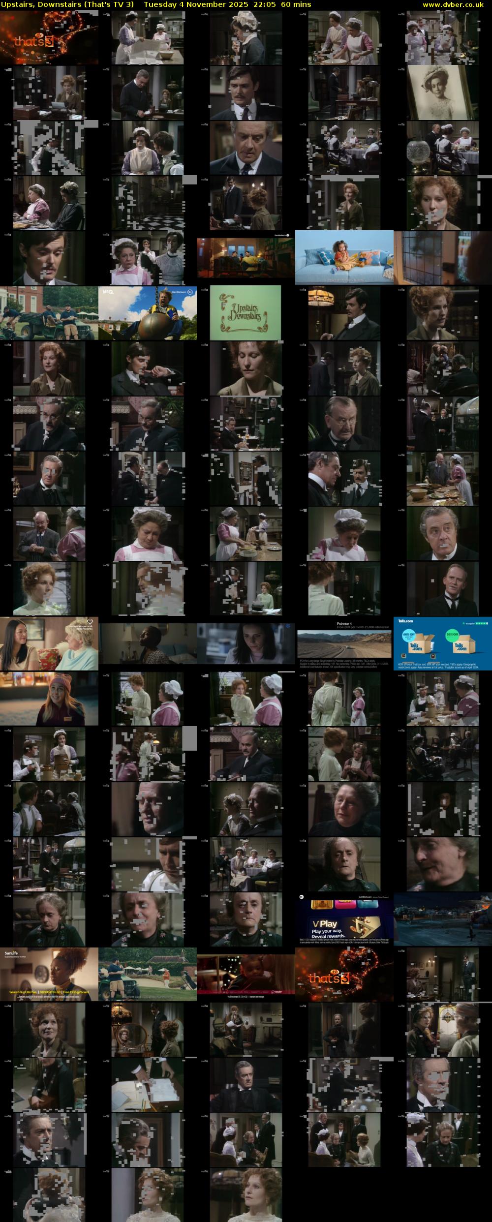 Upstairs, Downstairs (That's TV 3) Tuesday 4 November 2025 22:05 - 23:05