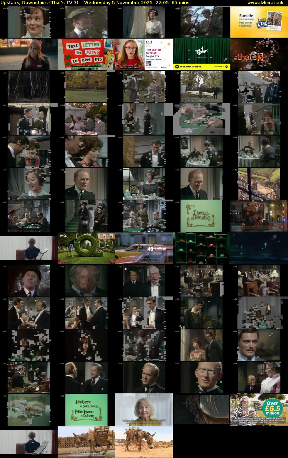 Upstairs, Downstairs (That's TV 3) Wednesday 5 November 2025 22:05 - 23:10