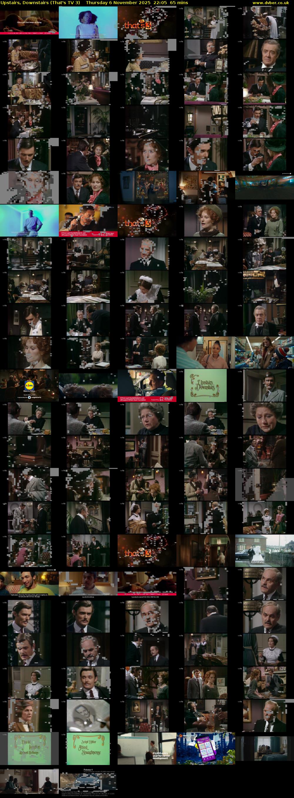 Upstairs, Downstairs (That's TV 3) Thursday 6 November 2025 22:05 - 23:10
