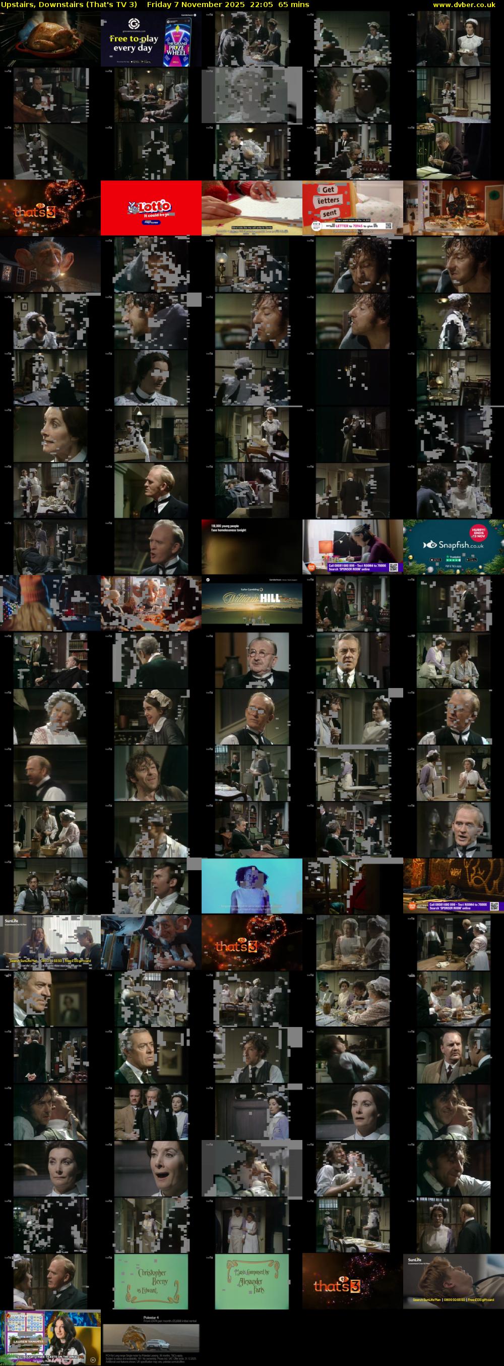 Upstairs, Downstairs (That's TV 3) Friday 7 November 2025 22:05 - 23:10