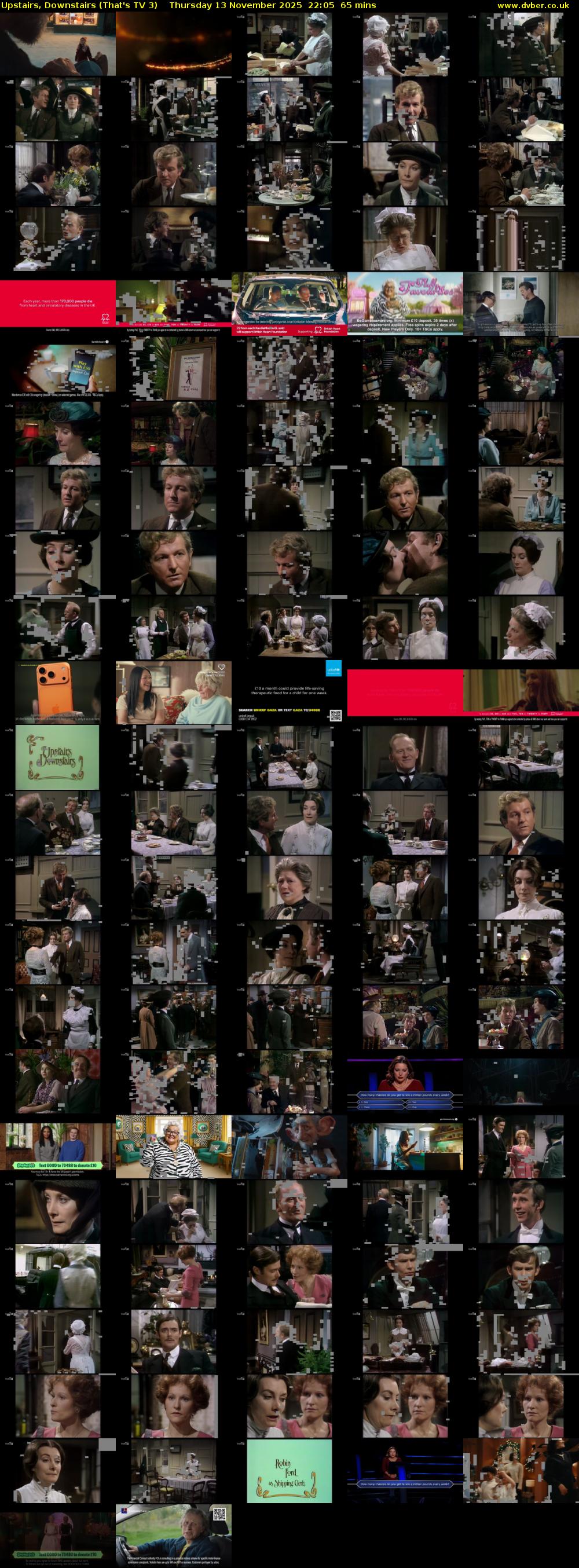 Upstairs, Downstairs (That's TV 3) Thursday 13 November 2025 22:05 - 23:10