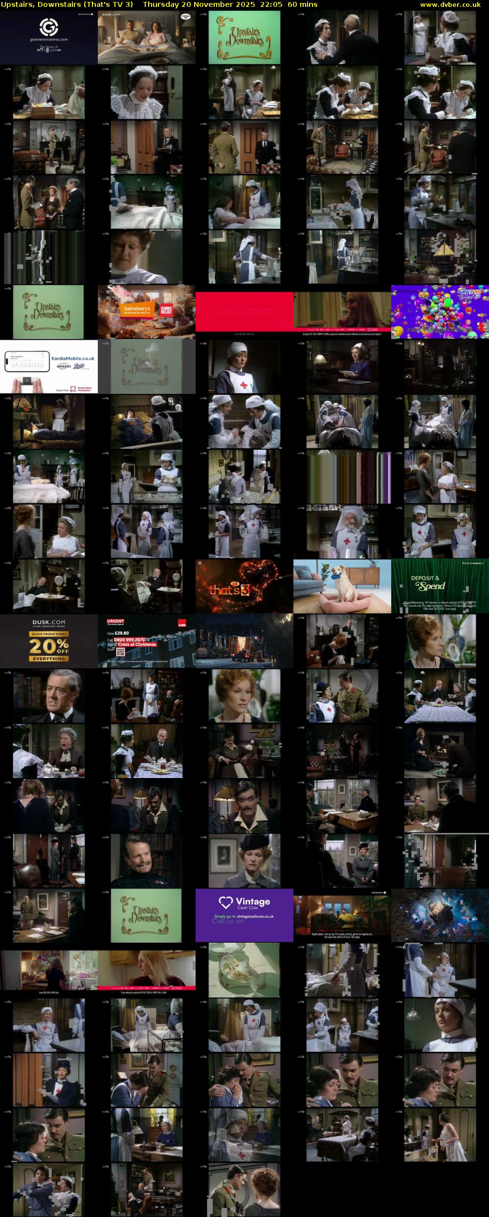 Upstairs, Downstairs (That's TV 3) Thursday 20 November 2025 22:05 - 23:05
