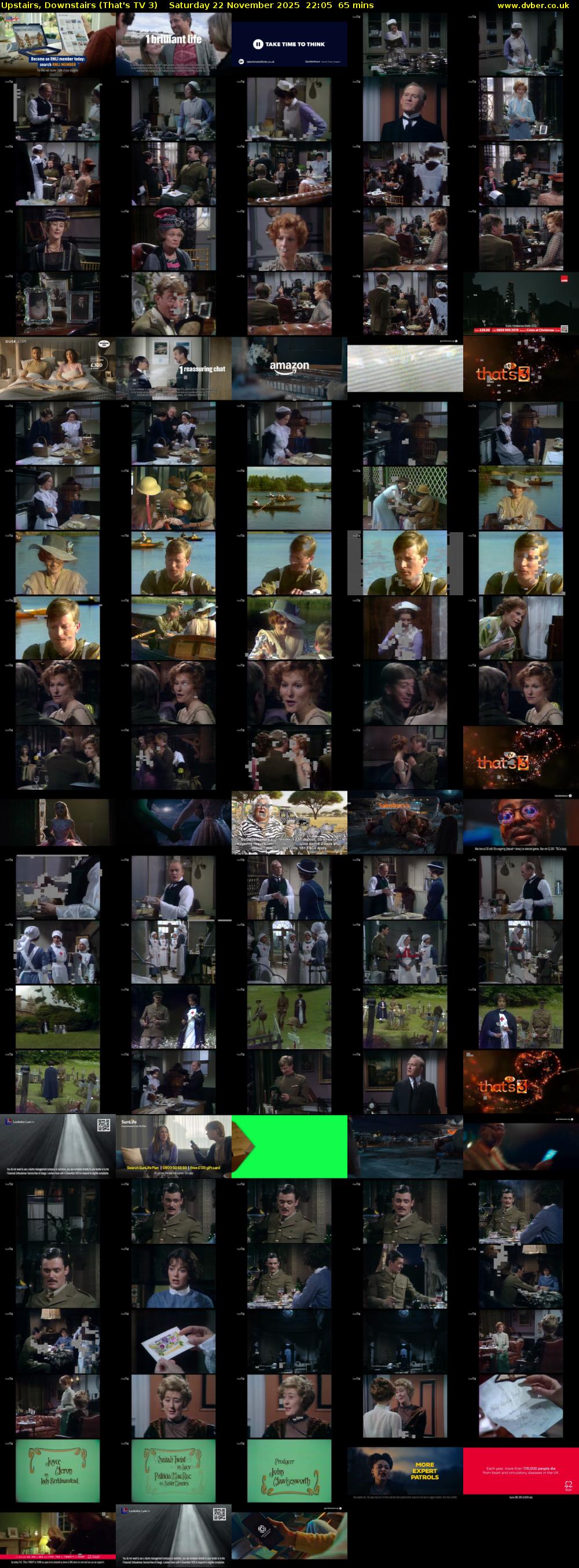 Upstairs, Downstairs (That's TV 3) Saturday 22 November 2025 22:05 - 23:10