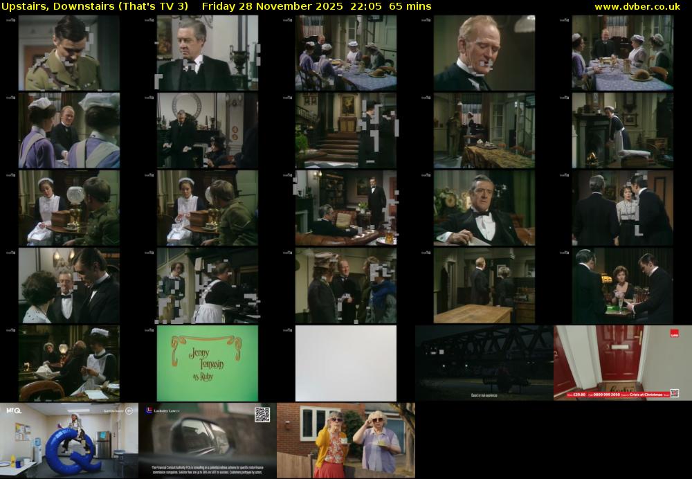 Upstairs, Downstairs (That's TV 3) Friday 28 November 2025 22:05 - 23:10