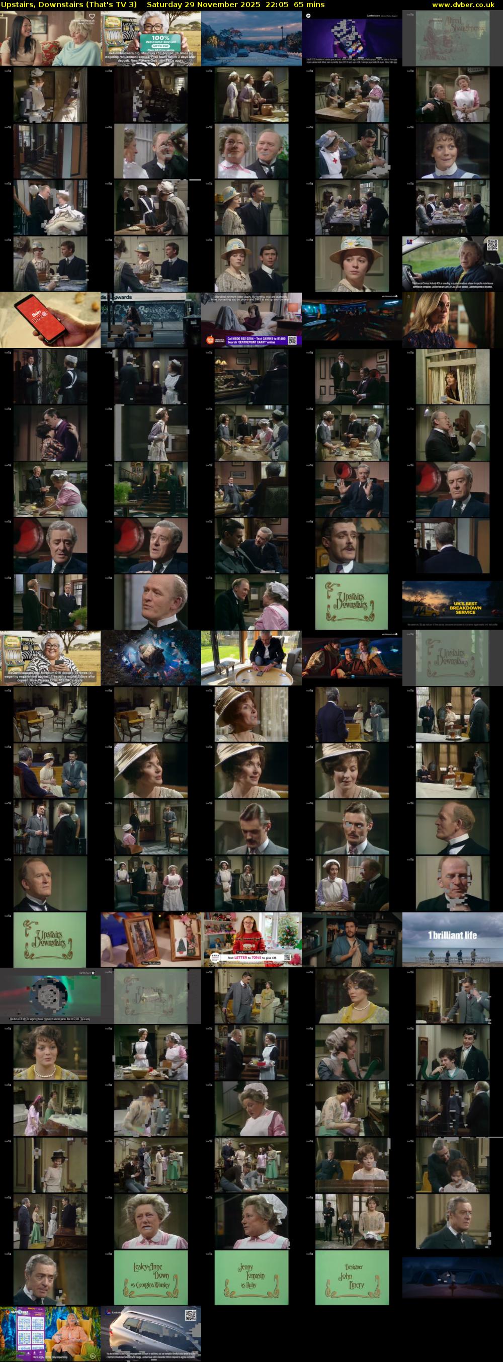 Upstairs, Downstairs (That's TV 3) Saturday 29 November 2025 22:05 - 23:10