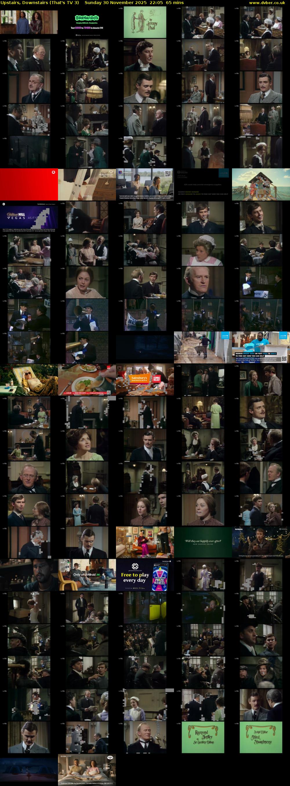 Upstairs, Downstairs (That's TV 3) Sunday 30 November 2025 22:05 - 23:10