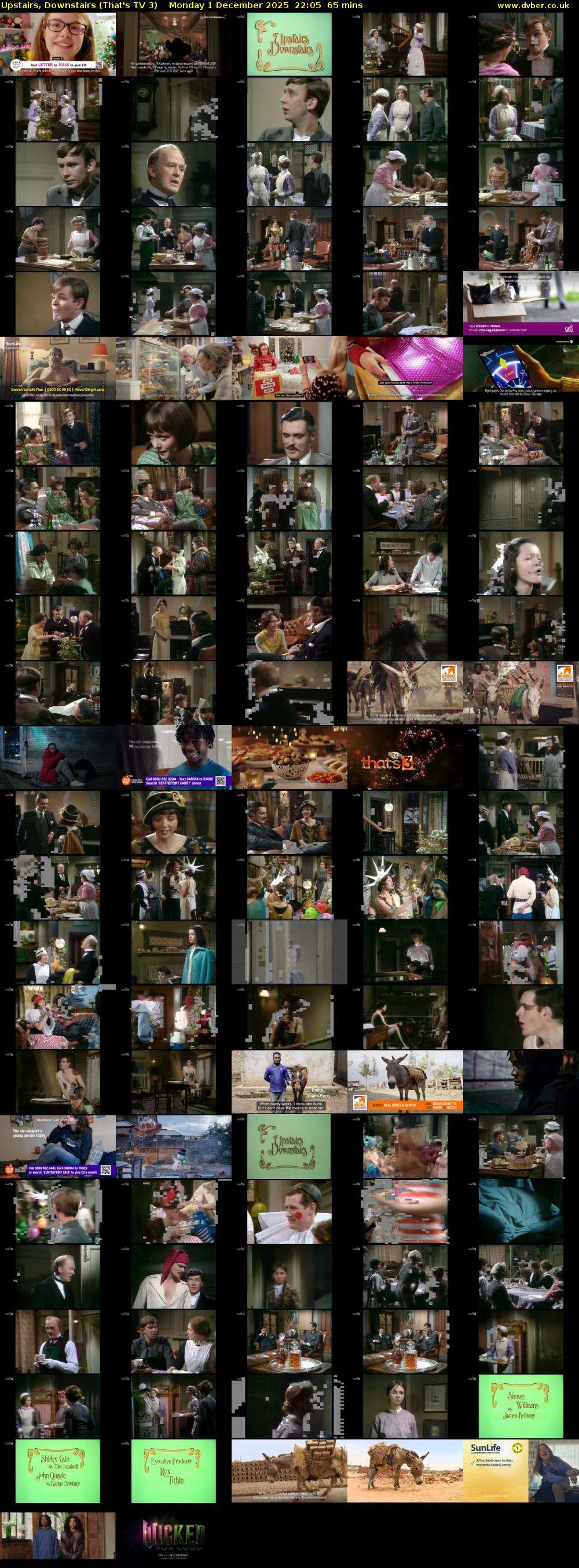 Upstairs, Downstairs (That's TV 3) Monday 1 December 2025 22:05 - 23:10