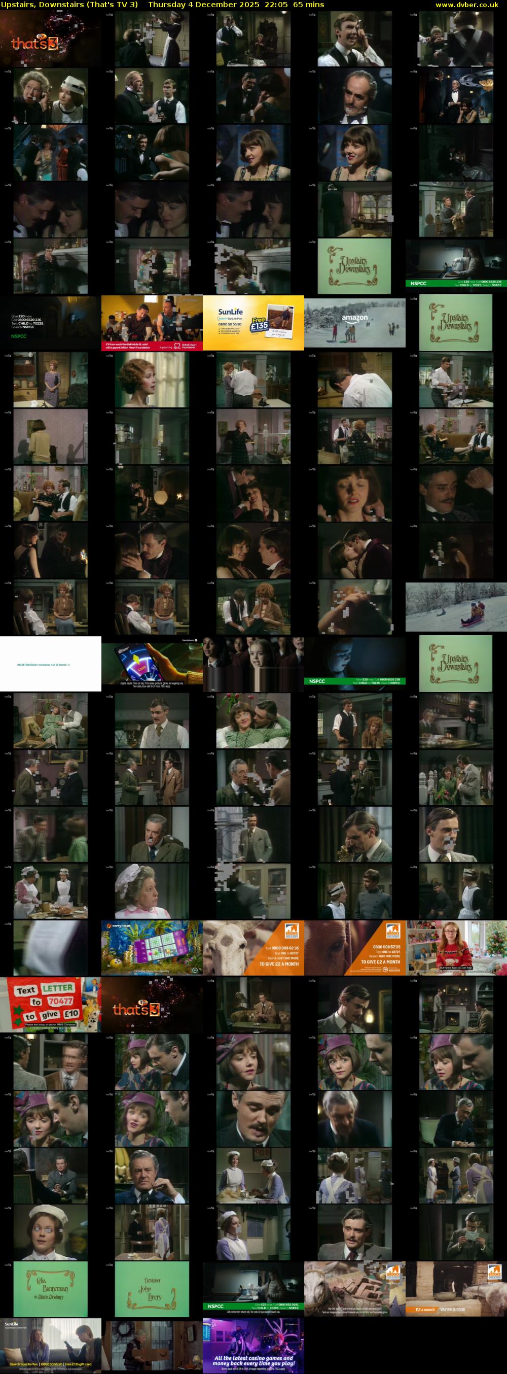 Upstairs, Downstairs (That's TV 3) Thursday 4 December 2025 22:05 - 23:10