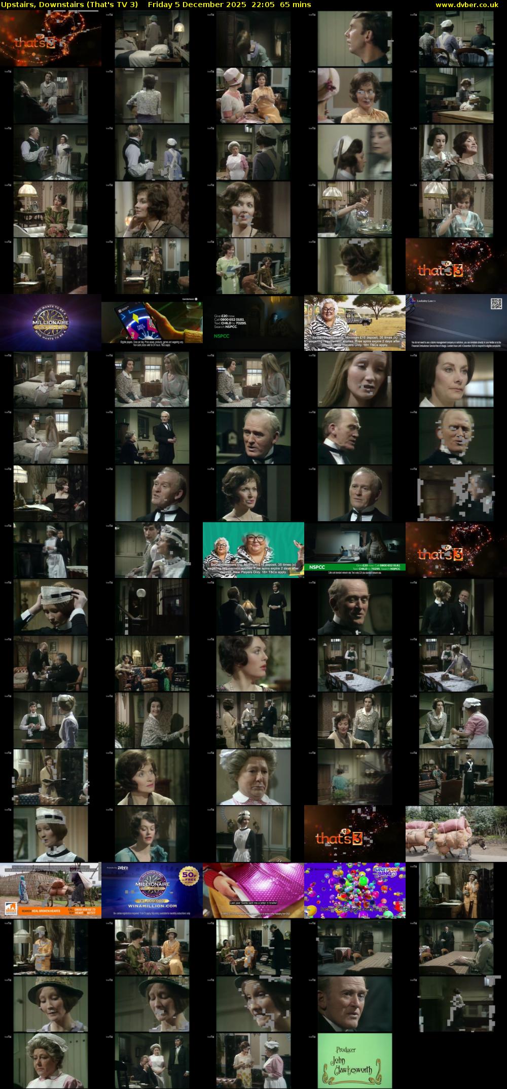 Upstairs, Downstairs (That's TV 3) Friday 5 December 2025 22:05 - 23:10