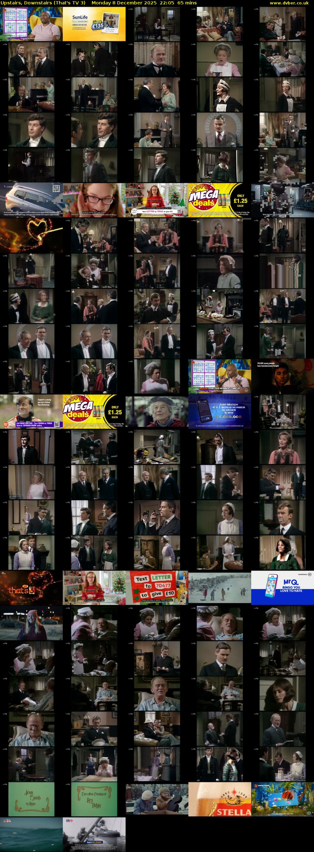 Upstairs, Downstairs (That's TV 3) Monday 8 December 2025 22:05 - 23:10