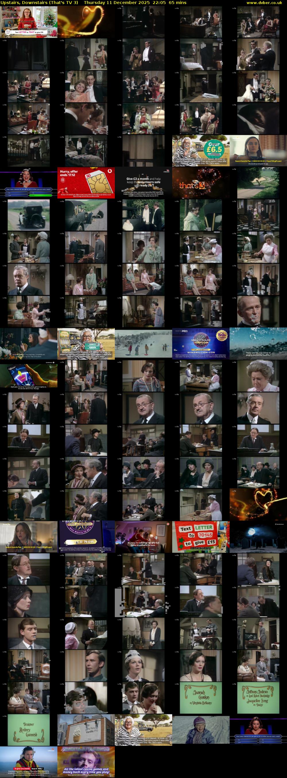 Upstairs, Downstairs (That's TV 3) Thursday 11 December 2025 22:05 - 23:10