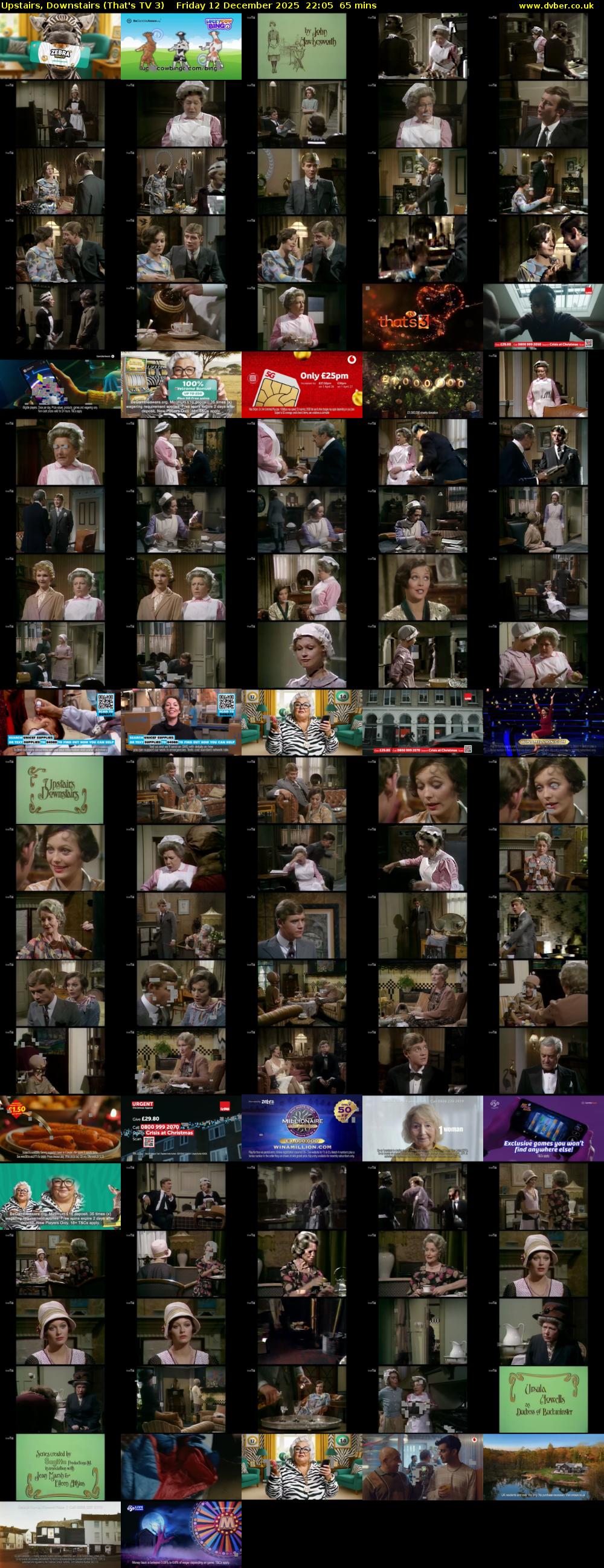 Upstairs, Downstairs (That's TV 3) Friday 12 December 2025 22:05 - 23:10