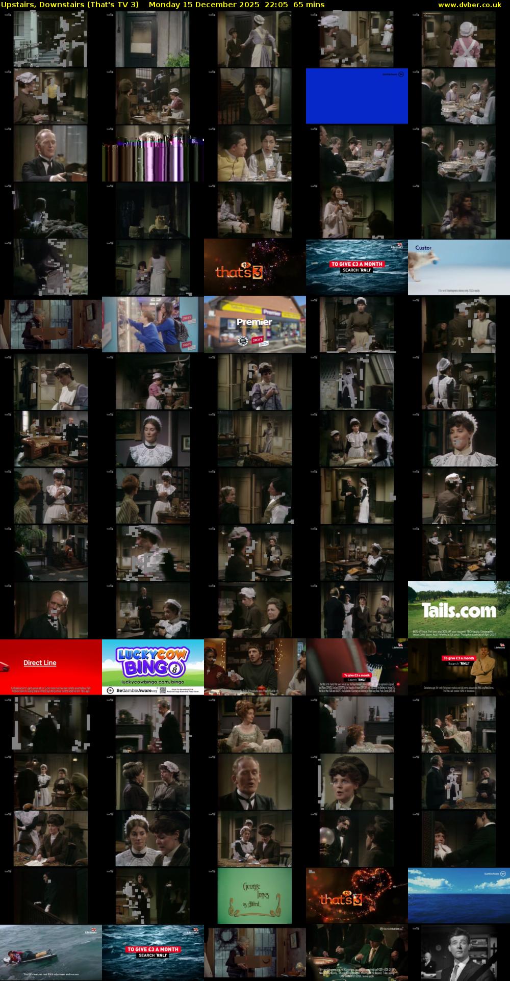 Upstairs, Downstairs (That's TV 3) Monday 15 December 2025 22:05 - 23:10