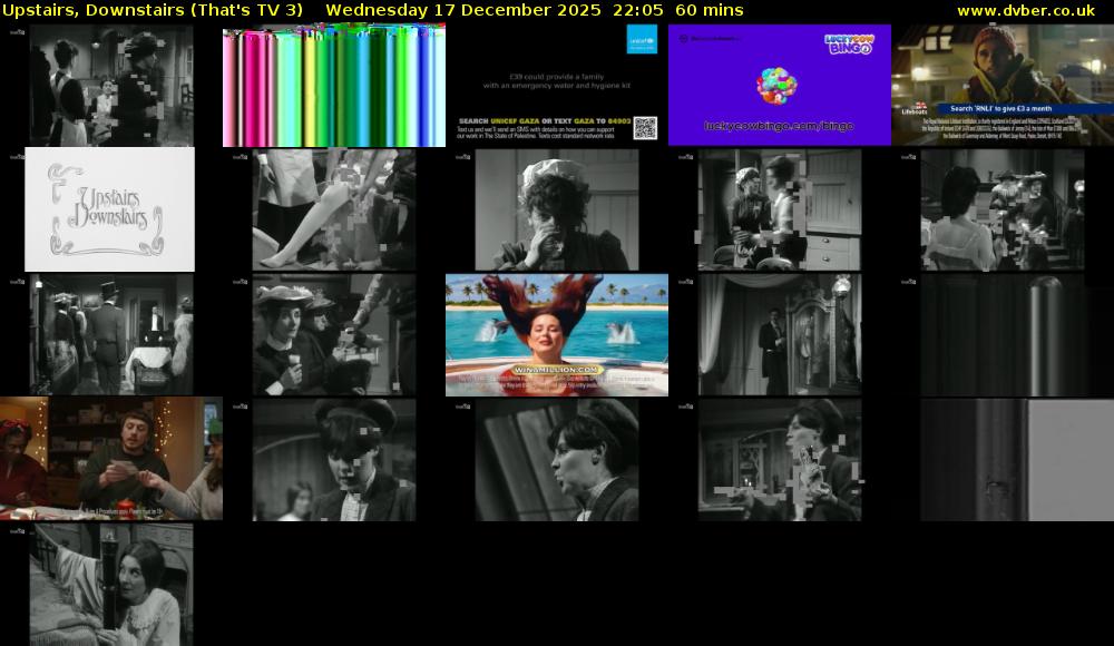 Upstairs, Downstairs (That's TV 3) Wednesday 17 December 2025 22:05 - 23:05