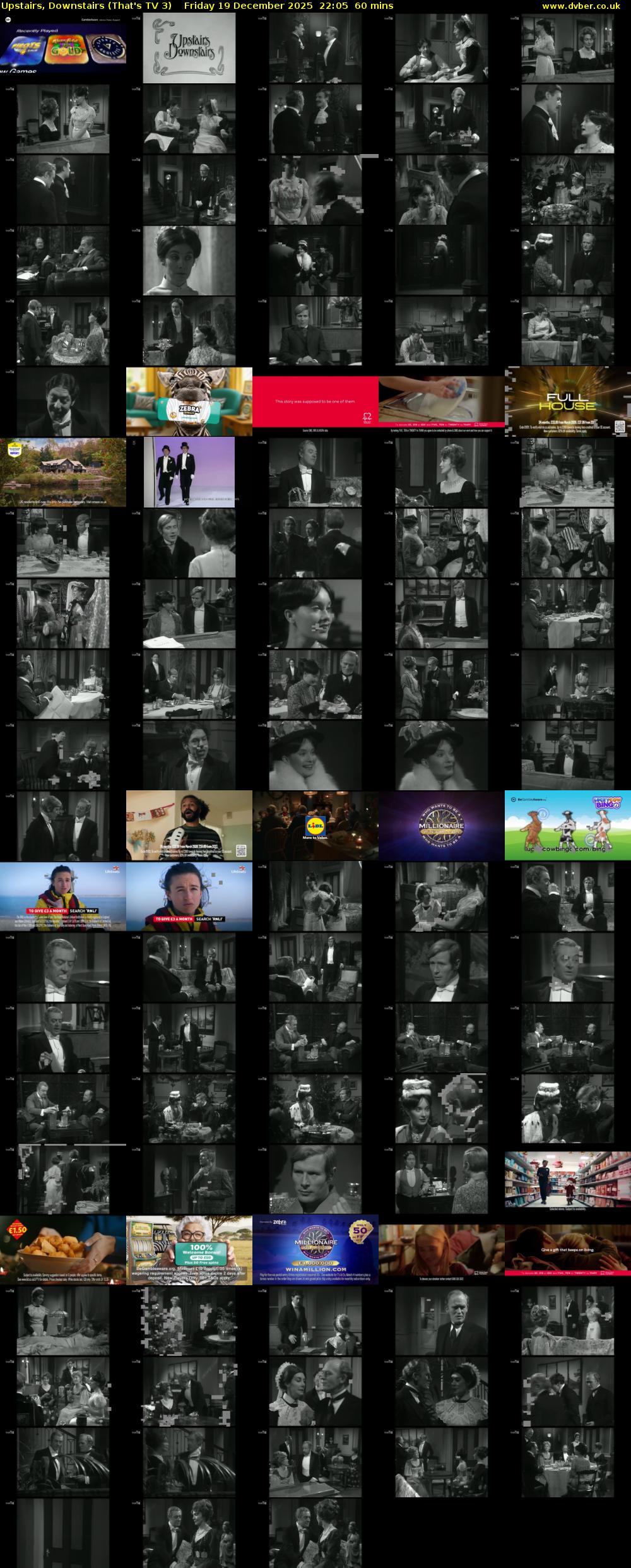 Upstairs, Downstairs (That's TV 3) Friday 19 December 2025 22:05 - 23:05