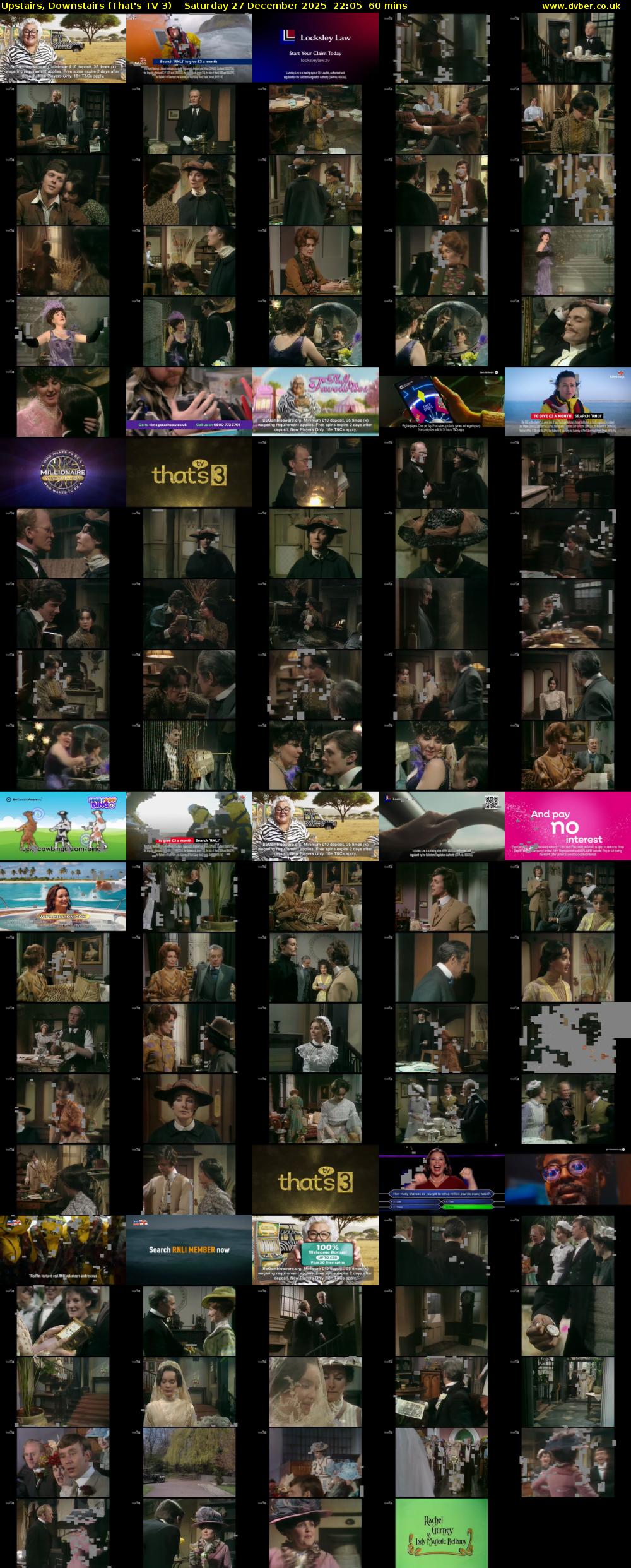 Upstairs, Downstairs (That's TV 3) Saturday 27 December 2025 22:05 - 23:05