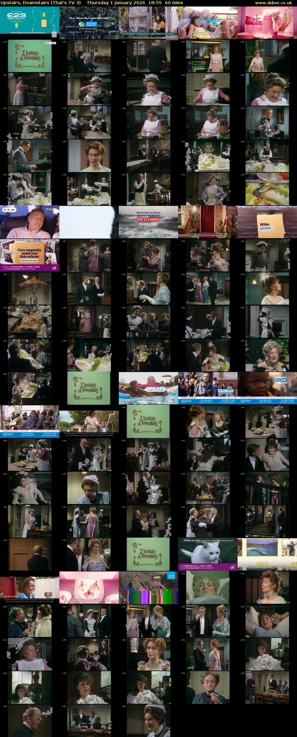 Upstairs, Downstairs (That's TV 3) Thursday 1 January 2026 18:55 - 19:55