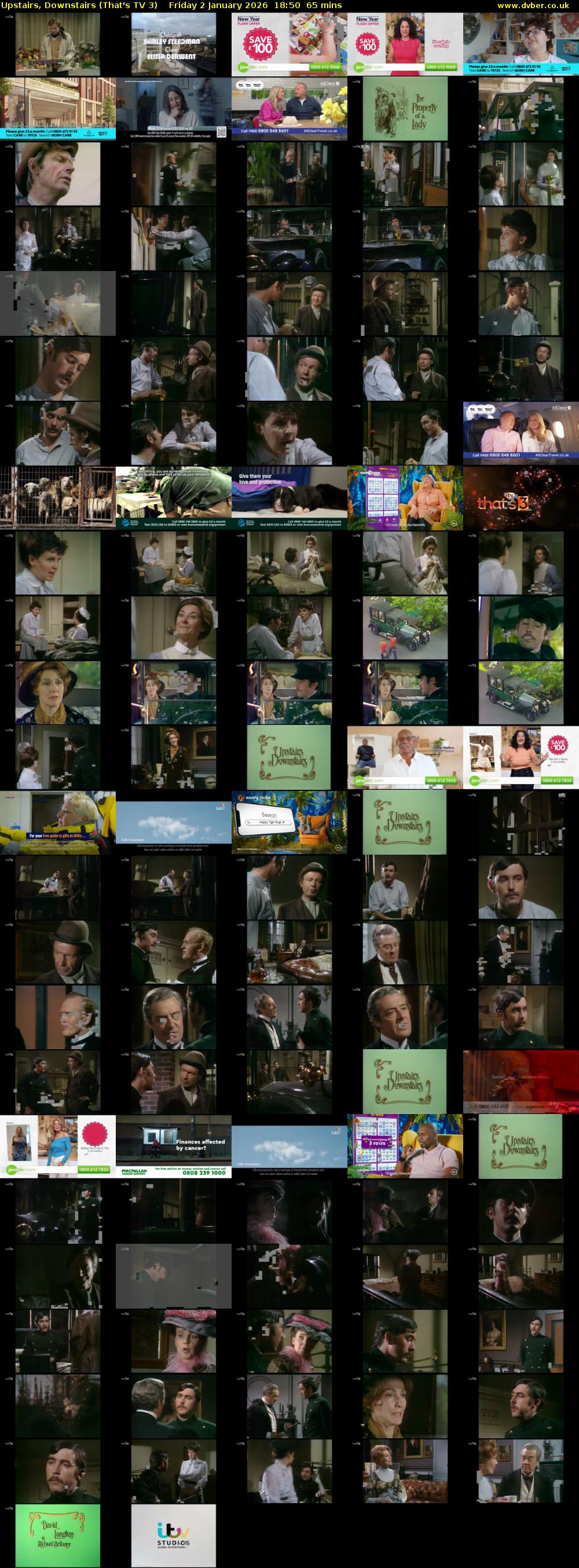 Upstairs, Downstairs (That's TV 3) Friday 2 January 2026 18:50 - 19:55