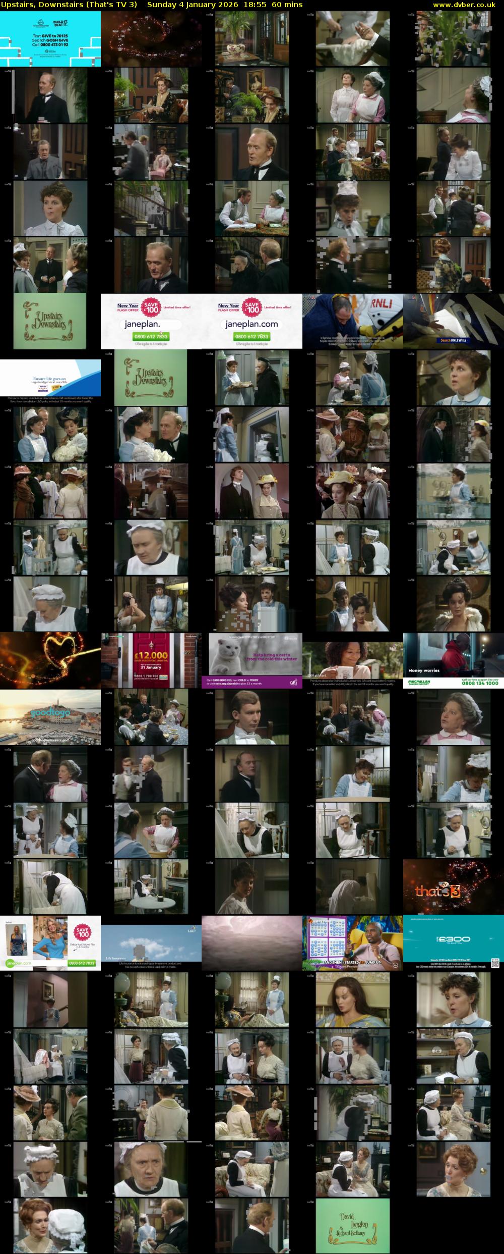 Upstairs, Downstairs (That's TV 3) Sunday 4 January 2026 18:55 - 19:55