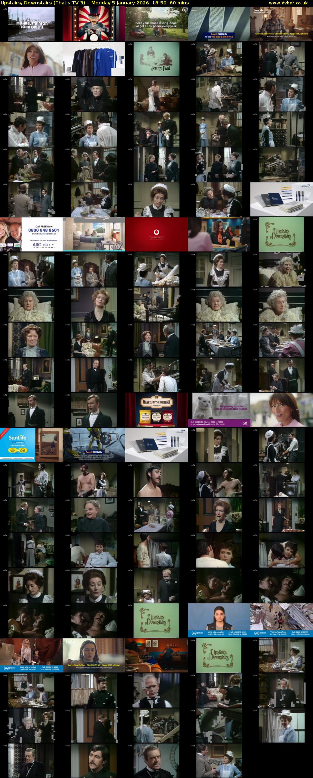 Upstairs, Downstairs (That's TV 3) Monday 5 January 2026 18:50 - 19:50