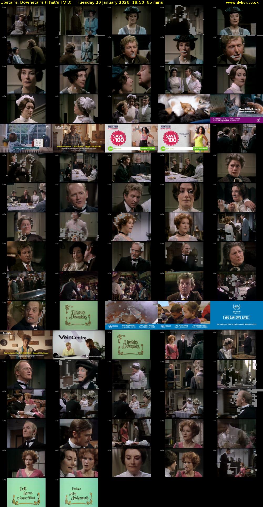 Upstairs, Downstairs (That's TV 3) Tuesday 20 January 2026 18:50 - 19:55