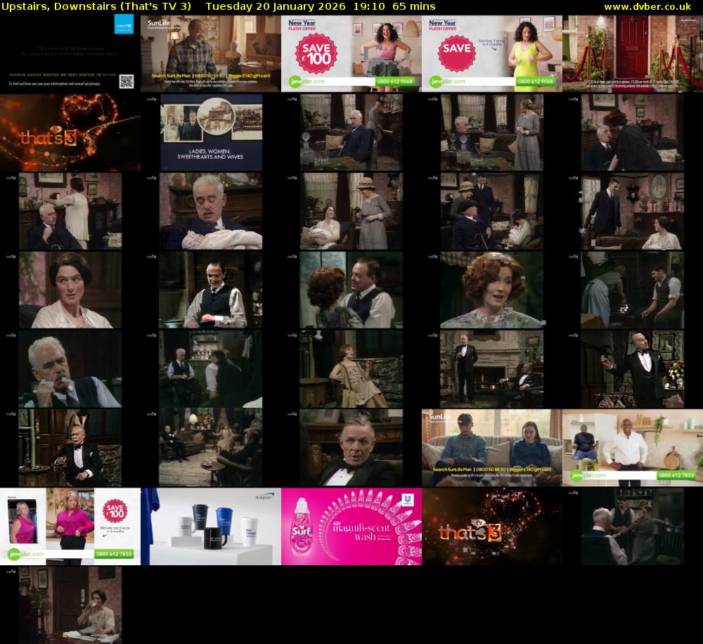 Upstairs, Downstairs (That's TV 3) Tuesday 20 January 2026 19:10 - 20:15