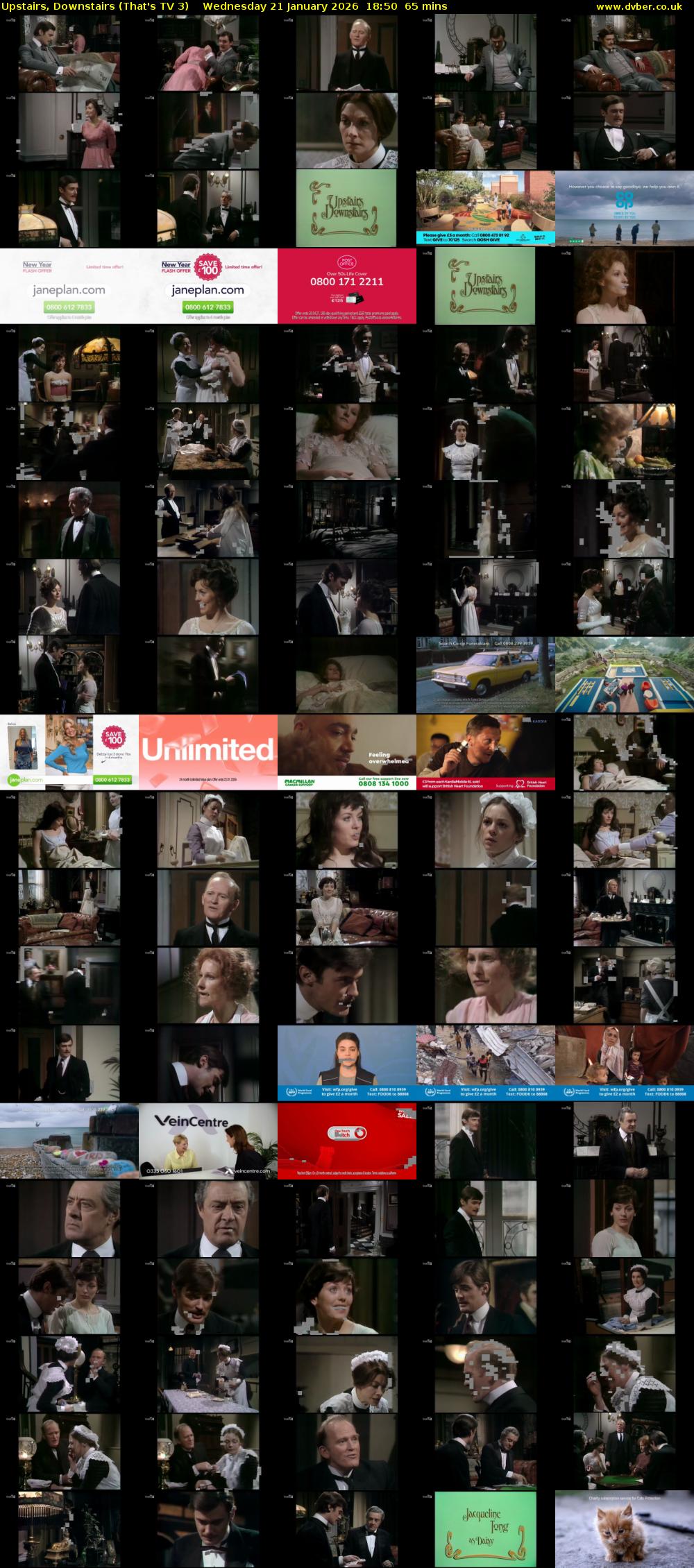 Upstairs, Downstairs (That's TV 3) Wednesday 21 January 2026 18:50 - 19:55