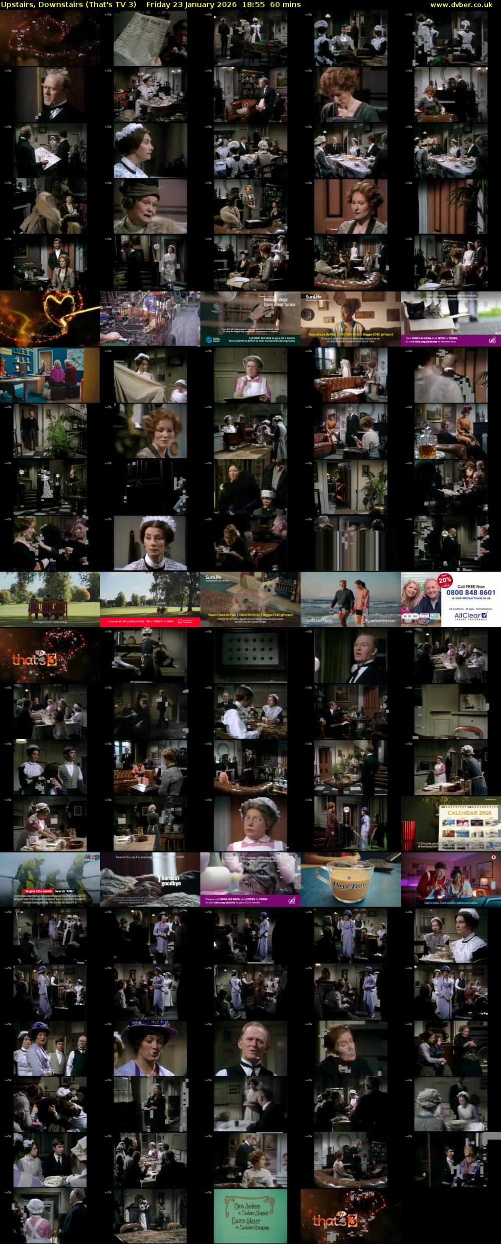 Upstairs, Downstairs (That's TV 3) Friday 23 January 2026 18:55 - 19:55