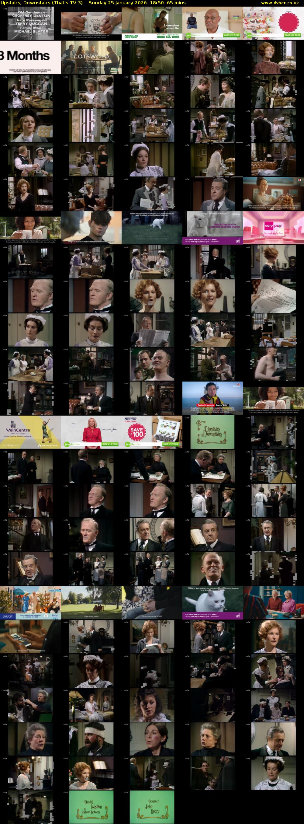 Upstairs, Downstairs (That's TV 3) Sunday 25 January 2026 18:50 - 19:55